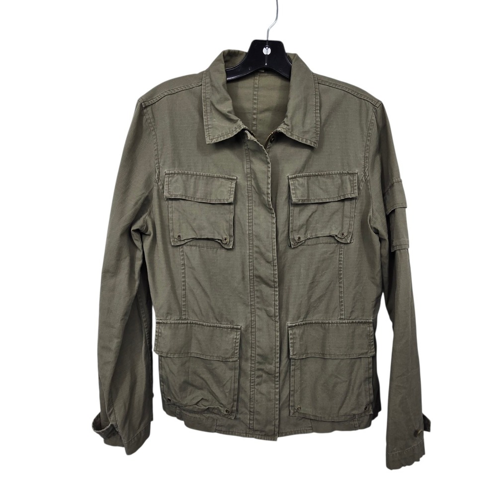 Vintage 2006 J Crew Military Utility Jacket Womens LG Army Green Safari Gorpcore